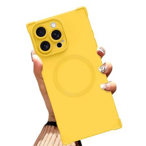 AIGOMARA Magnetic Phone Case Made for iPhone 16 Pro 6.3 Inch, Solid Yellow