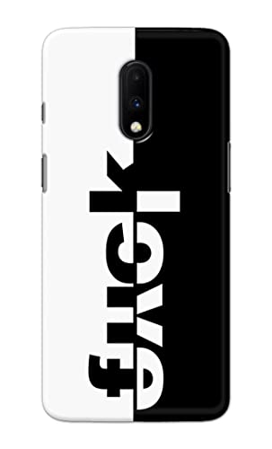 Image of PRINTFIDAA One Words Fukc Love Creative Art Innovative Wonderfull Printed Designer Hard Case for OnePlus 7 Back Cover -(e) RPM1003