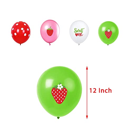Strawberry Birthday Party Decorations Set Strawberry Happy Birthday Banner Sweet One Balloon Cake Cupcake Topper For Fruit Themed Party Supplies #TOP6