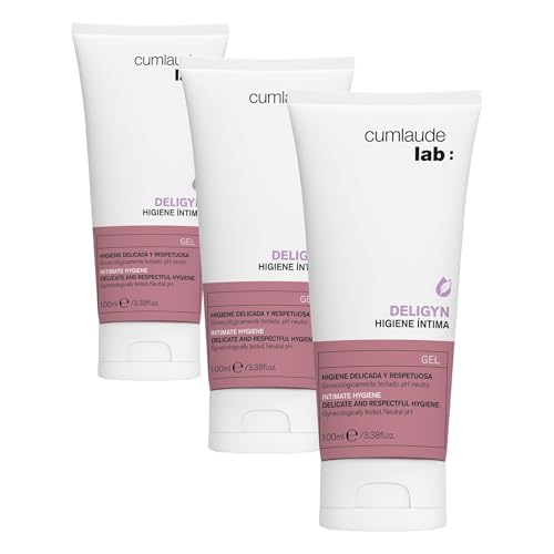 Cumlaude Lab - Higiene Íntima Deligyn, Gel Limpiador Íntimo Suave, con pH Neutro, Postbióticos, Aloe Vera y Árnica, Calma y Ayuda con el Prurito y Escozor, para Piel Sensible - 100 ml (Paquete de 3)