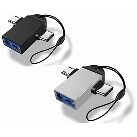 OTG Adapter, 2 in 1 Mobile Phone Adapter Type-C & Micro USB to USB 3.0 High-Speed Transmission , for Android Smartphones or Tablets, Multi-Function Adapter (2Pack) Cover