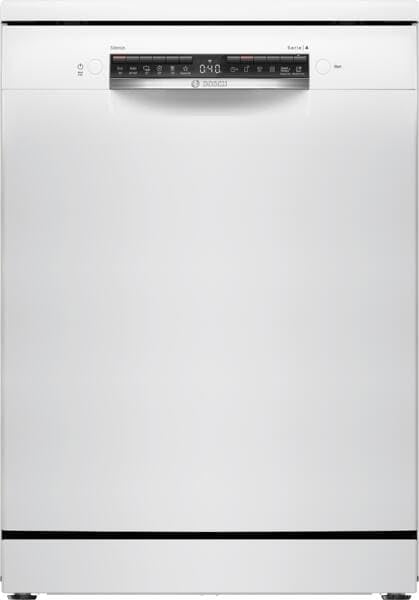 Bosch - Lavavajillas independiente 60 cm, Serie 4, SMS4HTW00E, cesta para cubiertos, programa Silence - enjuague extra silencioso, secado extra, limpieza higiénica, Home Connect, asistente de programa