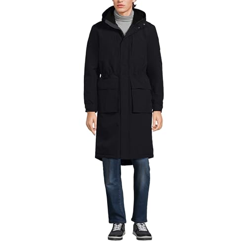 Lands' End Mens Squall Stadium Coat Black Regular Small at