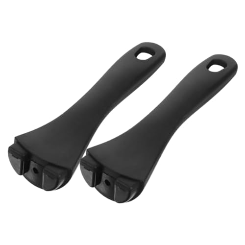 STOBAZA 2 Piezas Repuesto Mango para Olla de Hierro Fundido Ergonómico Antideslizante Negro Accesorio Cocina Fácil de Instalar y Limpiar
