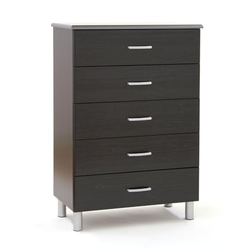 South Shore Cosmos 5-Drawer Chest-Black Onyx and Charcoal