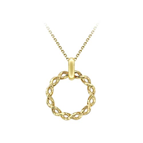 Collier femme cercle torsadé diamanté Carissima en or jaune le cadeau idéal