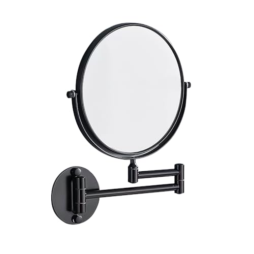 Wall Mounted Makeup Mirror 3X Magnification 360 Degrees Swivel Extendable Foldable Arm Bathroom Mirror 8 Inches -Sided Vanity Mirror