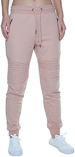 FORBIDEFENSE Women’s Biker Jogger Pants with Casual Comfortable Slim-fit Made by Cotton Terry