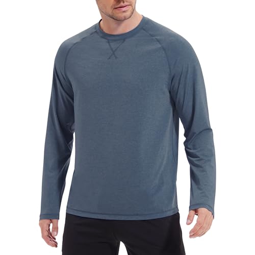 Image of Mens Swim Shirts UPF 50+ Sun Shirts Rash Guard Quick-Dry Fishing T-Shirts