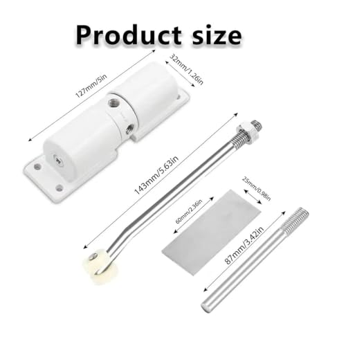 Cierrapuertas automático ajustable blanco: control de cierre para interior y exterior 4