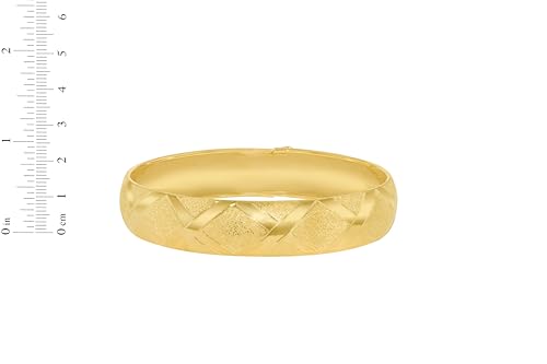 Floreo 10k Yellow Gold 12mm Classic Satin Finish Textured Flex Bangle Bracelet4