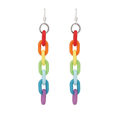 Chain Earrings Lucite Clear Resin Acrylic Earrings Cool Weird Rainbow Transparent Color Earrings for Women Girls (Rainbow)
