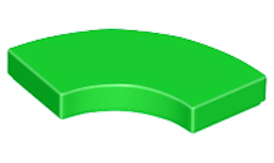 LEGO Round Corner Tile, 2 x 2 Macaroni, Part 27925 (Bright Green, 10, Bricks)