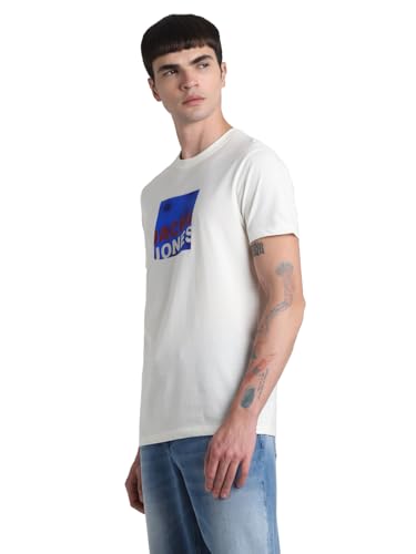 Image of JACK & JONES Men's Cotton Solid Slim Fit T-Shirt