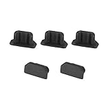 uxcell Silicone Micro USB Anti-Dust Stopper Cap Cover Black 5pcs