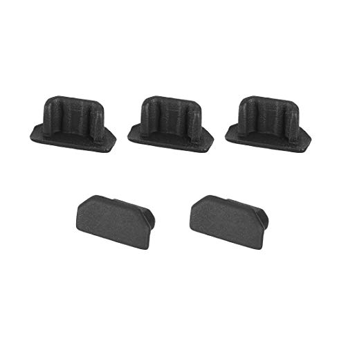 uxcell Silicone Micro USB Anti-Dust Stopper Cap Cover Black 5pcs