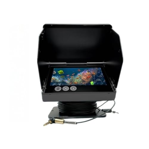 Auratrove Cámara de pesca subacuática con buscador de peces IPS, lente gran angular, 12 LED IR, batería de 6 a 8 horas para pesca en el mar, hielo, lago, río, monitor HD