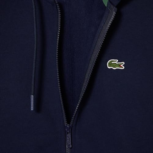 Lacoste Herren Zip-Up Fleece Hoodie Jacke, Marine, 3XL – Ansicht 9