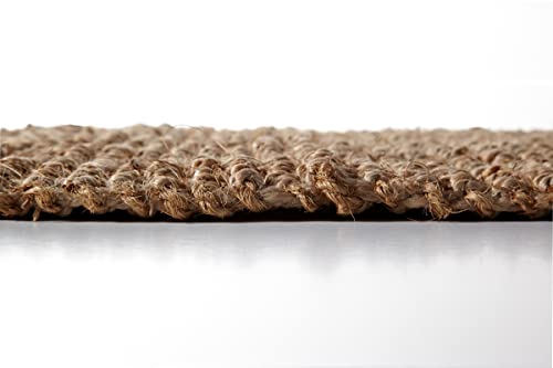 Irongate Jute Handspun Area Rug - Premium Jute Handwoven Reversible Chunky Textured Tan Beige Neutral Throw Accent Rug Carpet - Rustic Farmhouse Living Room Bedroom Den Study Décor -7'6"X9'6" Natural #TOP2