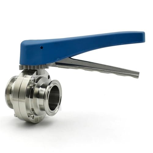 Válvula de mariposa 304 clamp OD50.5mm con maneta de gatillo para regulación de flujo 7