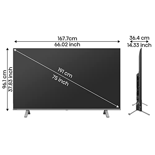 Image of Toshiba 189 cm (75 inches) Bezelless Series 4K Ultra HD Smart LED Google TV 75C350LP (Silver)