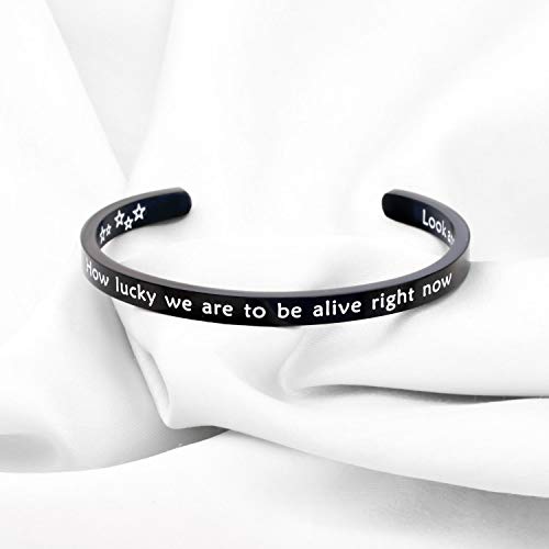 Lywjyb Birdgot Musical Gift Look Around At How Lucky We Are To Be Alive Right Now Bracelet (Look Around black)4