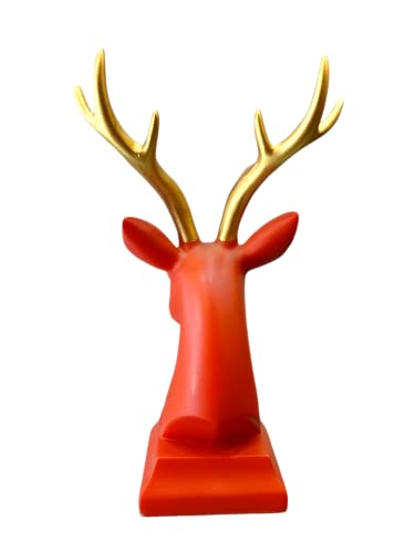 Image of AUGEN Polyresin Red Deer Idol Statue Showpiece for Home Decor Decoration and Gifting (1 Piece,9830C)