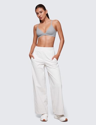 Image of CRZ YOGA Softhold Triangle Bralette | Double Lined, Light Support, Non Padded, Wireless, Casual, Ultra-Soft, V Neck, Adjustable Square Back, Everyday Bra for Women