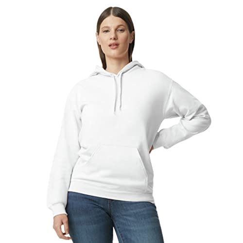 Gildan Adult SoftStyle Hoodie Sweatshirt, Style GSF500, White, 2X-Large