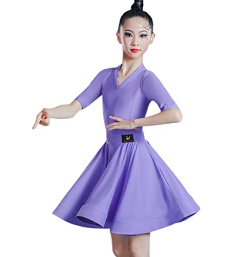 Vestido de Baile Latino para Niñas Falda de Malla de Nailon para Presentaciones Escénicas Primavera Verano Y Otoño Trajes de Competición de Salón Presentaciones Y Prácticas (T1515)