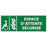 Panneau Photoluminescent - Espace Attente Sécurisé - Dimensions 210 x 75 mm - Protection anti-UV