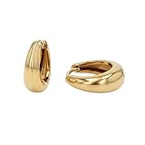PAUL VALENTINE - Pendientes para mujer de acero inoxidable, Acero inoxidable Oro amarillo
