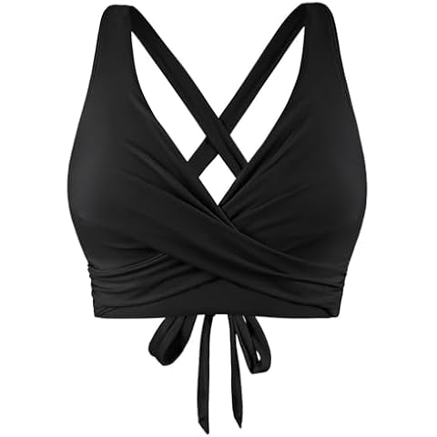Women's V Neck Criss Cross Bikini Top Cover