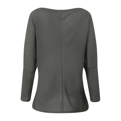 Women Off The Shoulder Sweater Oversized Waffle Knit Long Sleeve Shirt Boat Neck Batwing Tunic Pullover Sweaters Tops4