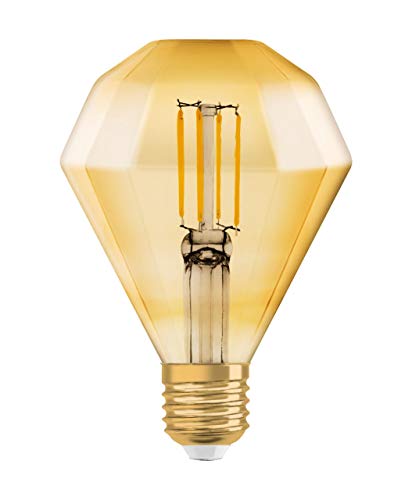 Osram Vintage Edition 1906 Ampoule LED à Filament - Culot E27 - Forme Spéciale Diamond Or Ambrée - Blanc Chaud 2500K - 4,5W (Équivalent 40W)