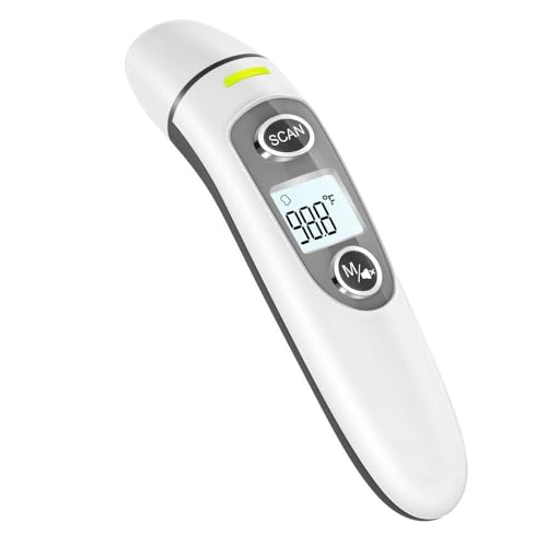 SKY-TOUCH Digital Infrared Thermometer for Forehead & Ear Accurate Readings for All Ages with LCD Display Fever Alarm & Memory Recall Hygienic for Home & Travel