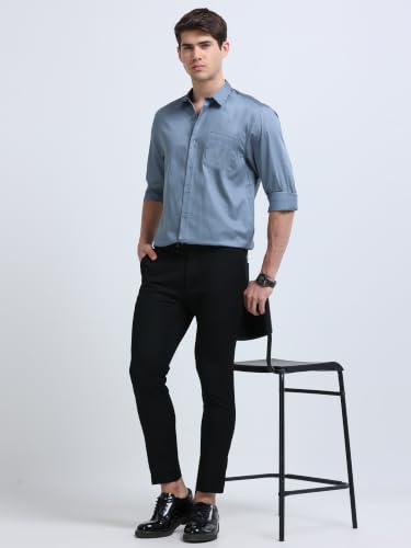 Image of Miraan Men's Satin Long Sleeve Casual Shirt (GASATIN)