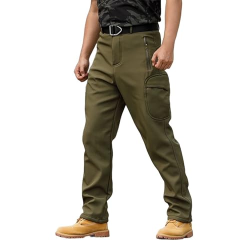 Men's Casual Pants Outdoor Loose Fit Comfortable Softshell Work Pants for Hiking Travel and Daily Wear