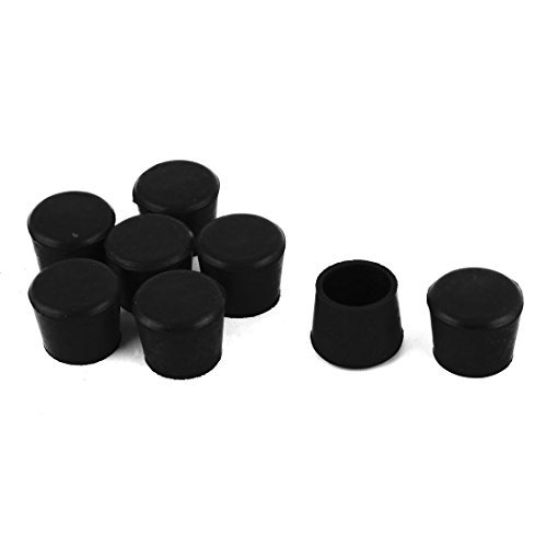 DealMux 25 mm Cap Mobiliario Escolar de Goma pie Protector del Piso del cojín de Cubierta Dia 8 Piezas Negro