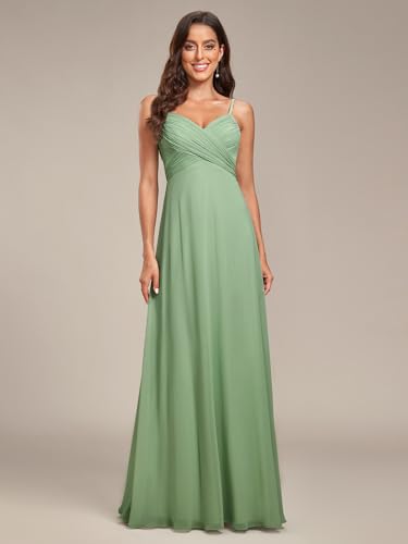 Image of Ever-Pretty Women's Summer Backless Spaghetti Strap Chiffon Bridesmaid Dresses Empire Waist Formal Wedding Guest Dress