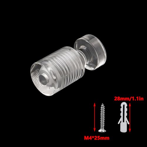 Image of Antrader Clear Standoffs,Acrylic Standoff Screws,16 x 19mm (8Pcs) | Sign Standoffs for Advertising Board Hanging Acrylic Picture Frame