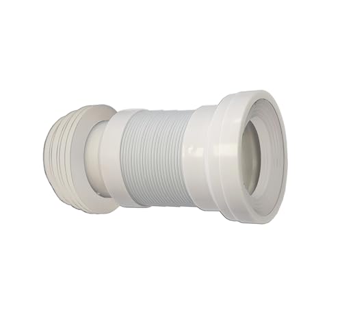 BAIKAL Manguito WC. Manguito Extensible para Inodoro en PVC. Diámetro de conexión de 90 a 110mm. Tubo de conexión al WC. Extensible 150-470mm.