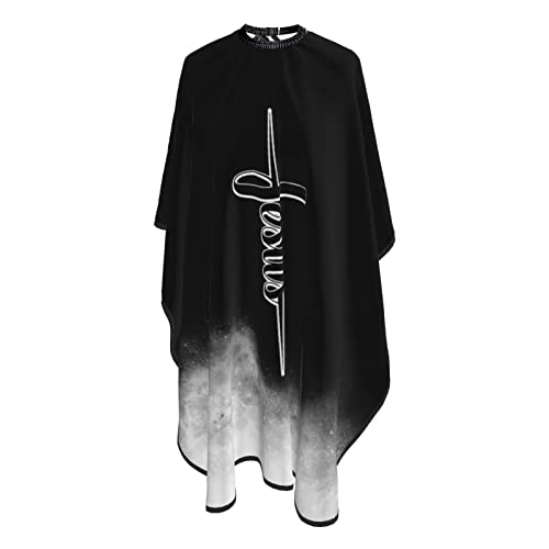 Capa para cortar cabello negra unisex ajustable 55"x66" miniatura 4