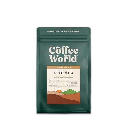 Coffee World | Guatemala Single Origin UK Roasted Whole Coffee Beans - Perfect Brewing for Cafés, Businesses, Shops & Home Users (Coffee Beans 250g)