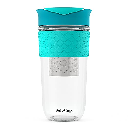 SoleCup. Travel Mug Loose Tea Infuser, Detachable Tea Strainer with Spill Proof Lid