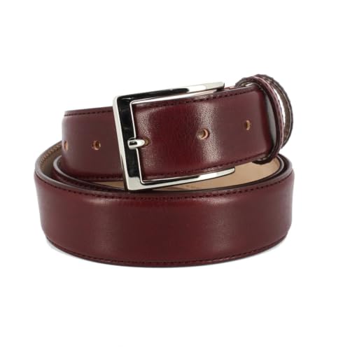 Ceinture classiques Roma cuir bordeaux id&eacute;ale pour costume et bureau