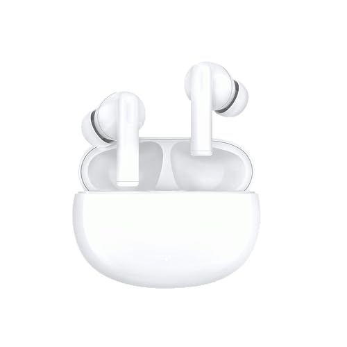 HONOR CHOICE Auriculares X5 de 30 dB ANC 35H de duración de la batería, Bluetooth 5.3, doble micrófono, ENC IP54, resistentes al agua, baja latencia, diseño todo en el oído, color blanco