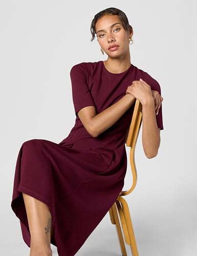 Image of Maggy London Womens Short Sleeve Double Pleat Midi DressDress