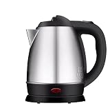 SHUONING Wasserkocher, 1500 W Edelstahl Akku Schnellkochender Elektrischer Wasserkocher Für Heißwasser Tee Kaffee, Automatische Abschaltung & Trockengehschutz,Silber,1.2L