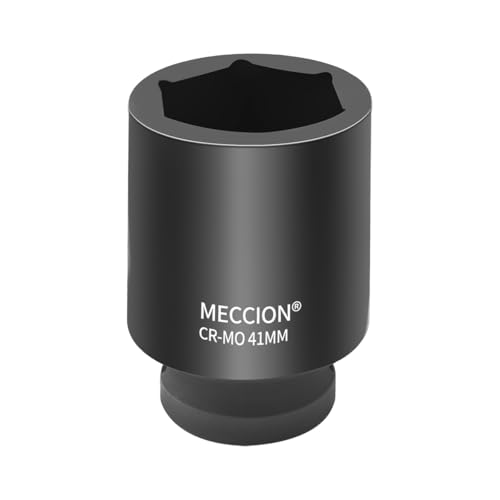 Meccion 3/4 Inch Drive Impact Socket 41mm Heavy Duty Cr-Mo 6 Point Deep Socket, 80mm Length